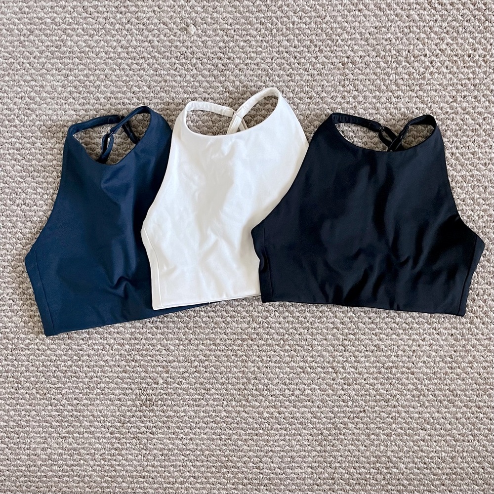 EUC Bundle of Topanga Bras - midnight, ivory, black